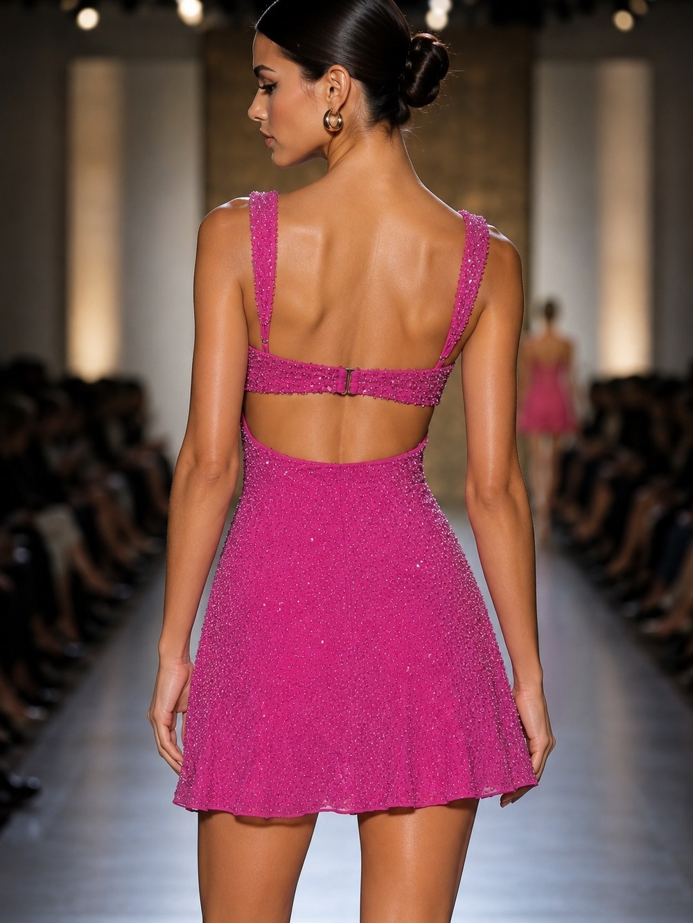 Stunning hot pink embellished mini dress by Oh Polly - Picture 3 of 8